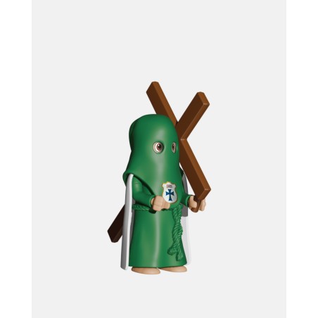 Juguetes Semana Santa Artabán: penitente verde de capa con cruz