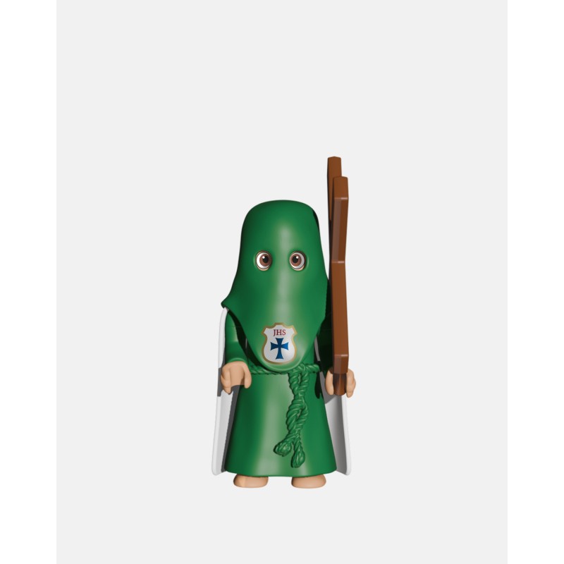 Juguetes Semana Santa Artabán: penitente verde de capa con cruz