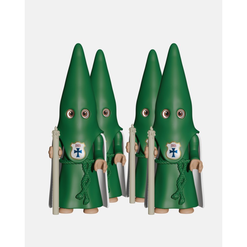Juguetes Semana Santa Artabán: pack nazareno verde de capa con cirio