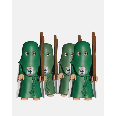 Juguetes Semana Santa Artabán: pack penitente verde de capa con cruz
