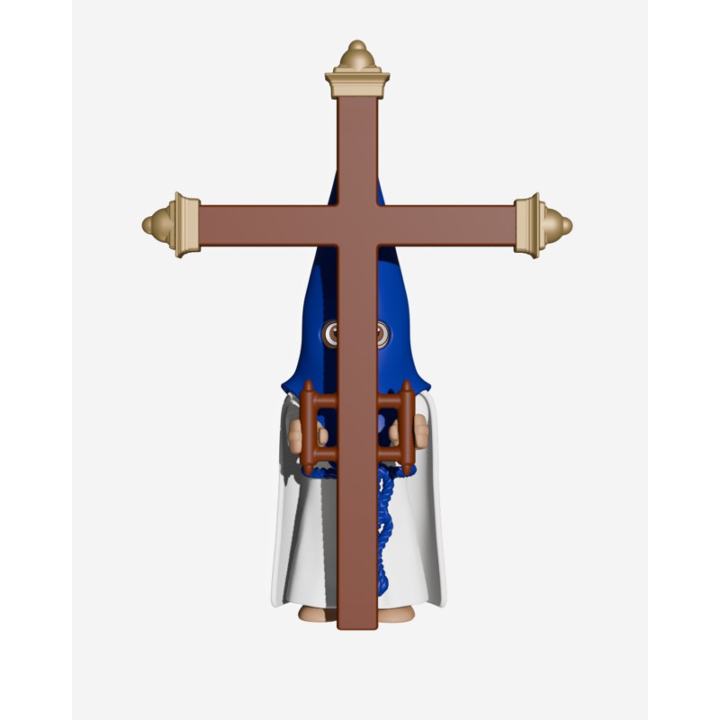 Juguetes Semana Santa Artabán: nazareno azul de capa con Cruz de Guía