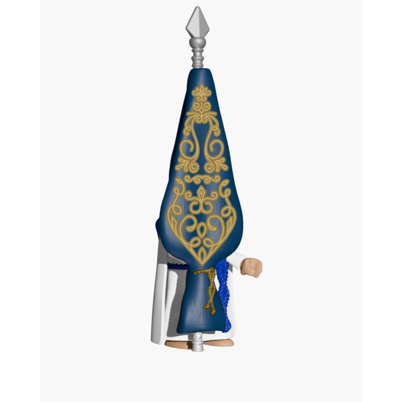 Juguetes Semana Santa Artabán: nazareno azul de capa con bacalao
