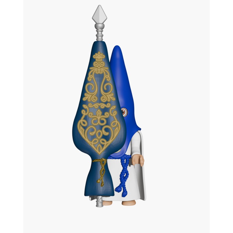 Juguetes Semana Santa Artabán: nazareno azul de capa con bacalao