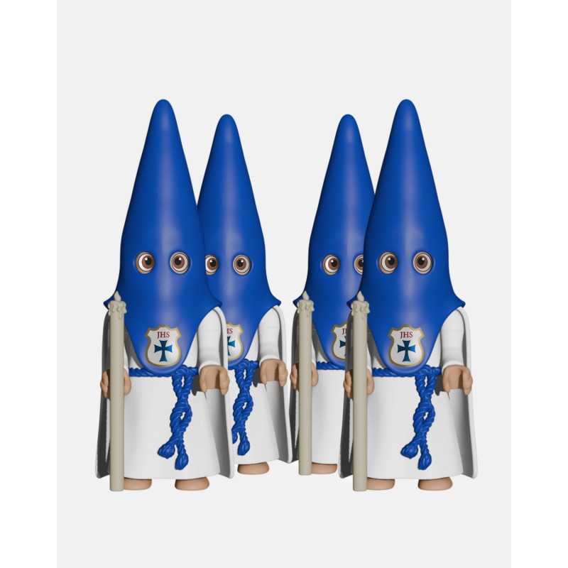 Juguetes Semana Santa Artabán: pack nazarenos azules de capa con cirios