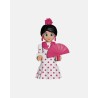 Juguetes de Feria Artabán: flamenca blanca con lunares rosa claro