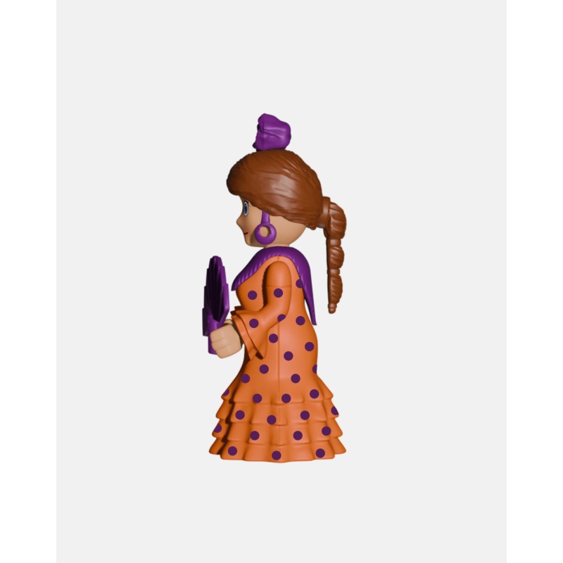 Juguetes de Feria Artabán: flamenca naranja con lunares morados