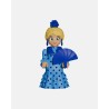 Juguetes de Feria Artabán: flamenca celeste con lunares azul oscuro