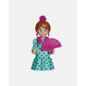 Juguetes de Feria Artabán: flamenca aqua con lunares morados