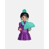 Juguetes de Feria Artabán: flamenca morado con lunares rosa fucsia