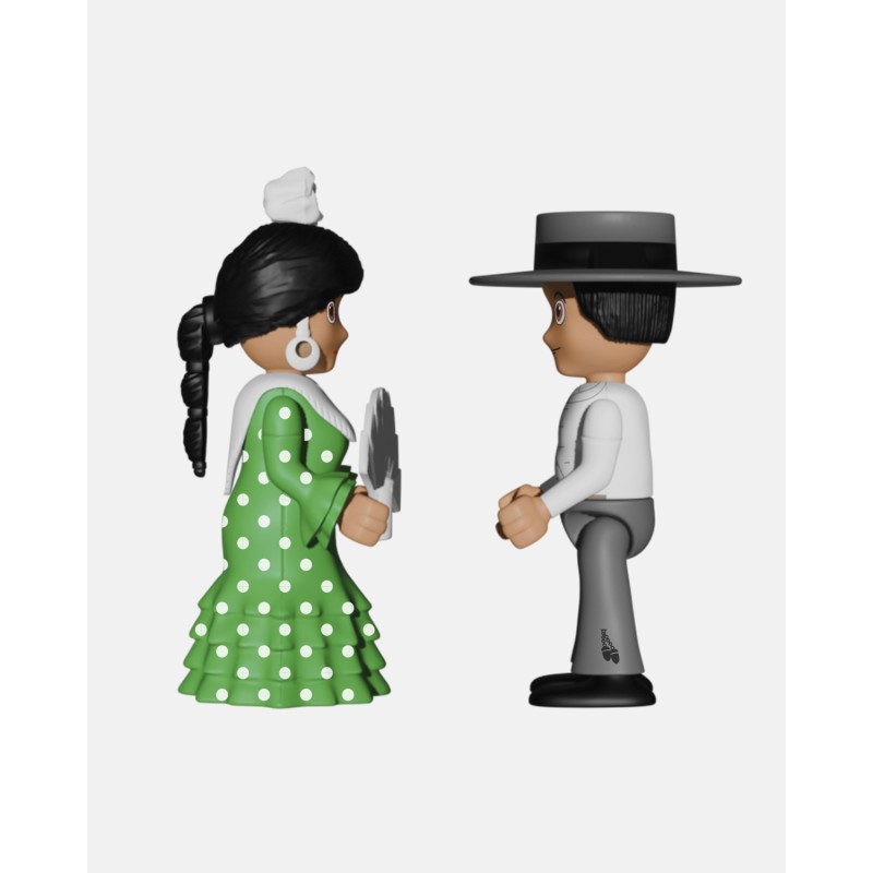 Juguetes de Feria Artabán: pack flamenca verde con hombre de corto blanco