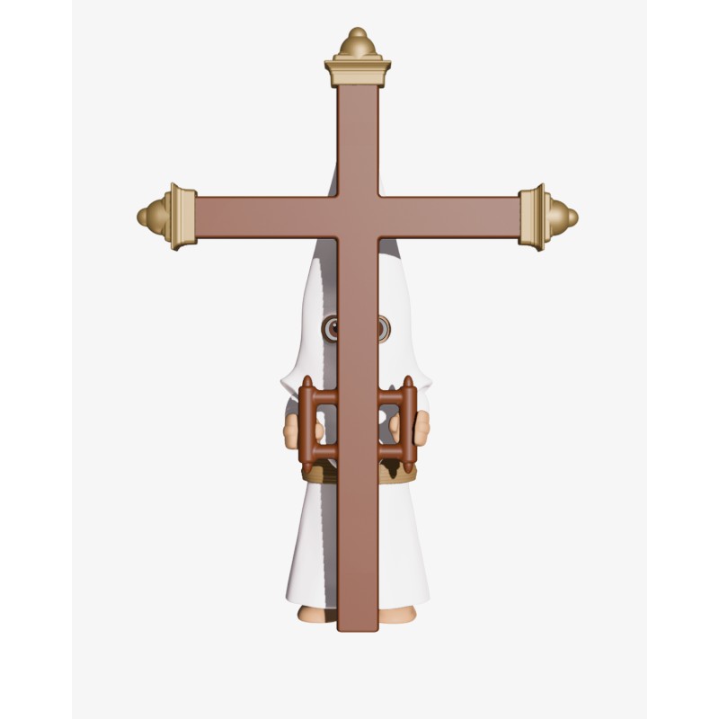 Juguetes Semana Santa Artabán: nazareno blanco de cola con cruz de guía