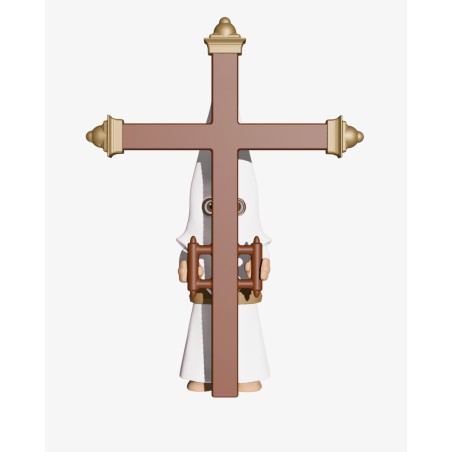 Juguetes Semana Santa Artabán: nazareno blanco de cola con cruz de guía