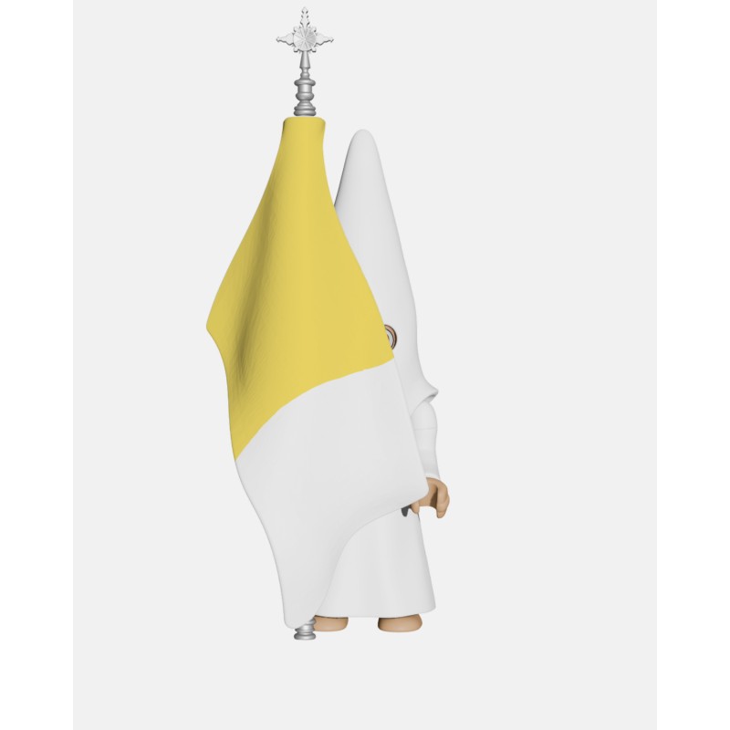 Juguetes Semana Santa Artabán: nazareno blanco de cola con bandera pontificia