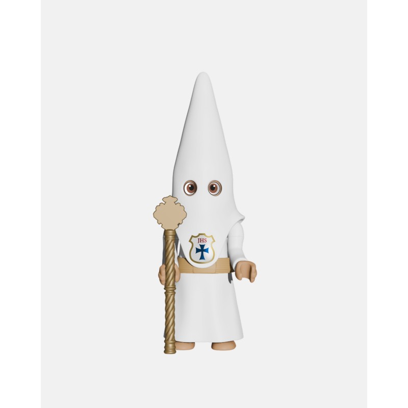 Juguetes Semana Santa Artabán: nazareno blanco de cola con vara dorada