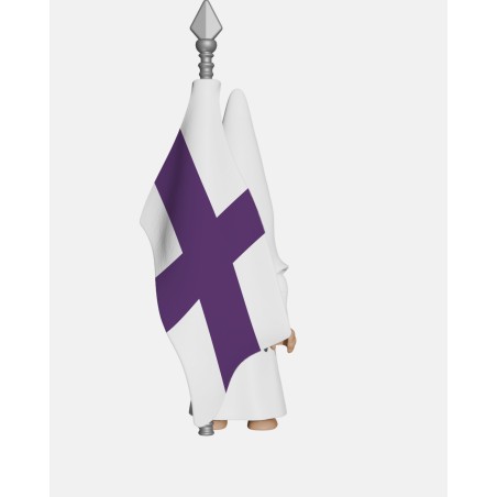 Juguetes Semana Santa Artabán: nazareno blanco de cola con bandera de hermandad
