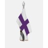 Juguetes Semana Santa Artabán: nazareno blanco de cola con bandera de hermandad