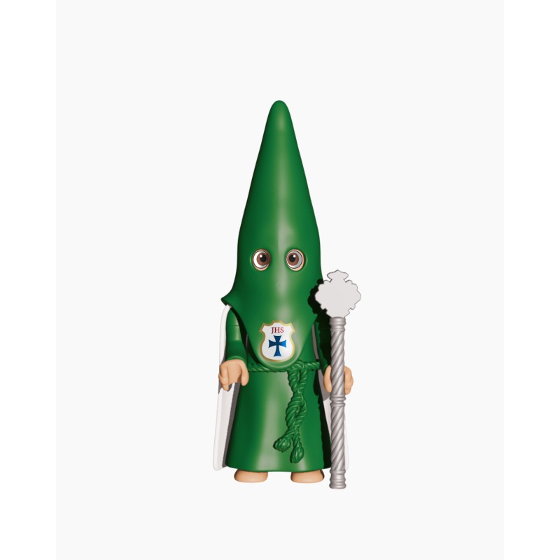 Juguetes Semana Santa Artabán: nazareno verde de capa con vara larga