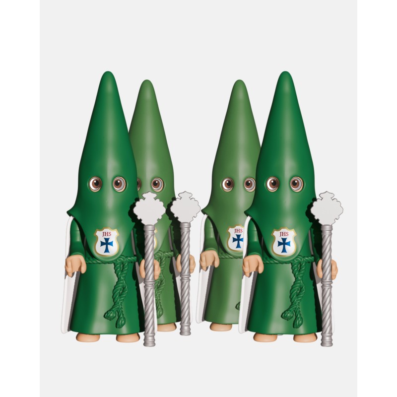 Juguetes Semana Santa Artabán: nazareno verde de capa con vara larga