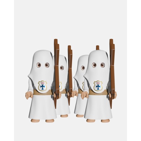 Pack 4 Penitentes Cola Blanco Cruz P6005 · Semana Santa · Artabán Juguetes