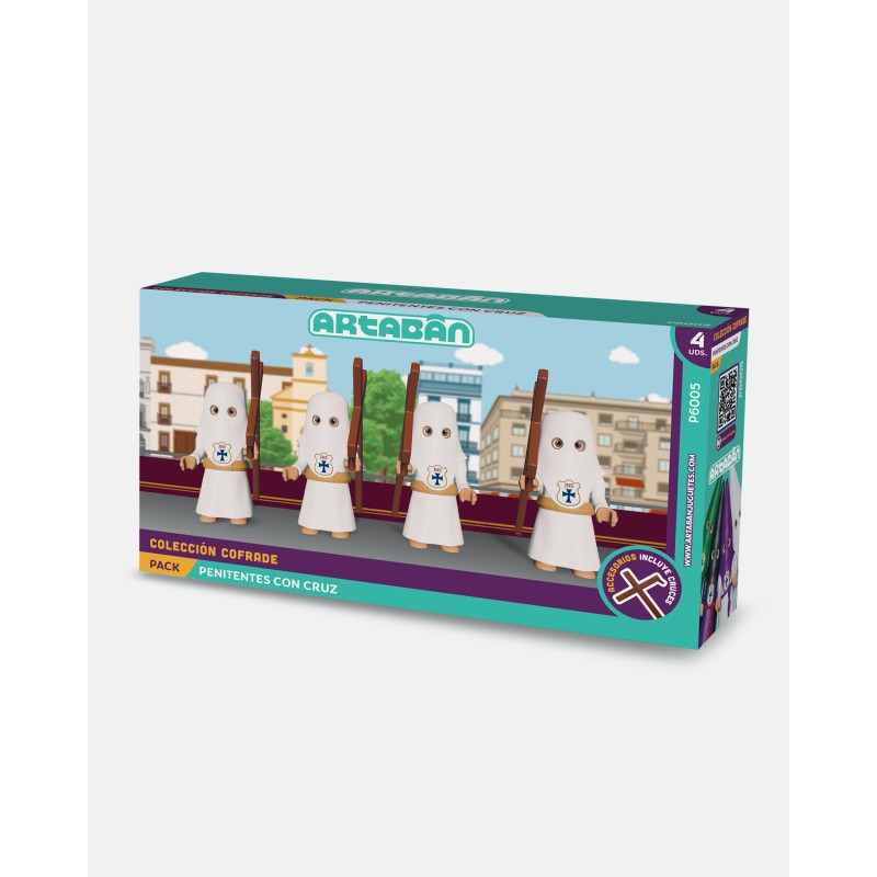 Pack 4 Penitentes Cola Blanco Cruz P6005 · Semana Santa · Artabán Juguetes