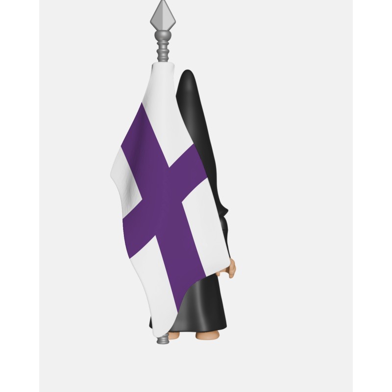 Juguetes Semana Santa Artabán: nazareno negro de cola con bandera de hermandad