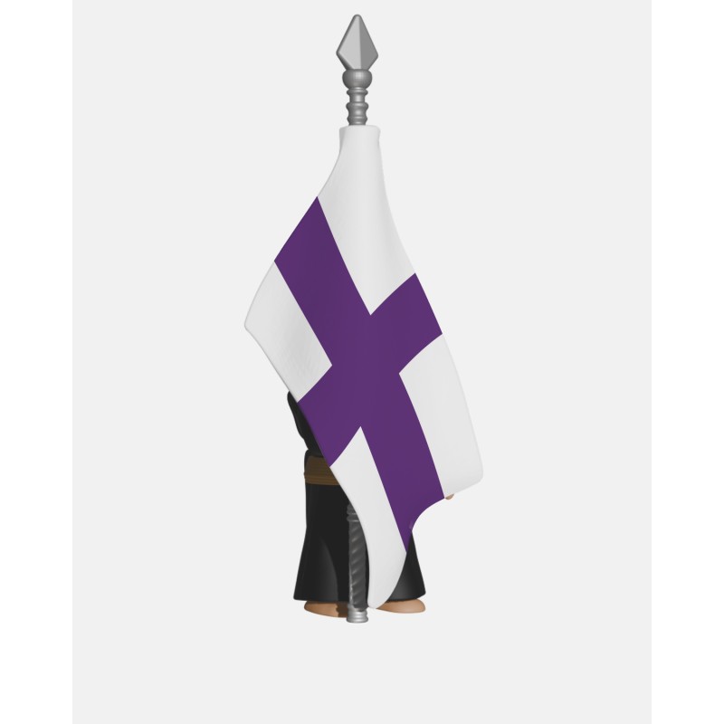 Juguetes Semana Santa Artabán: nazareno negro de cola con bandera de hermandad