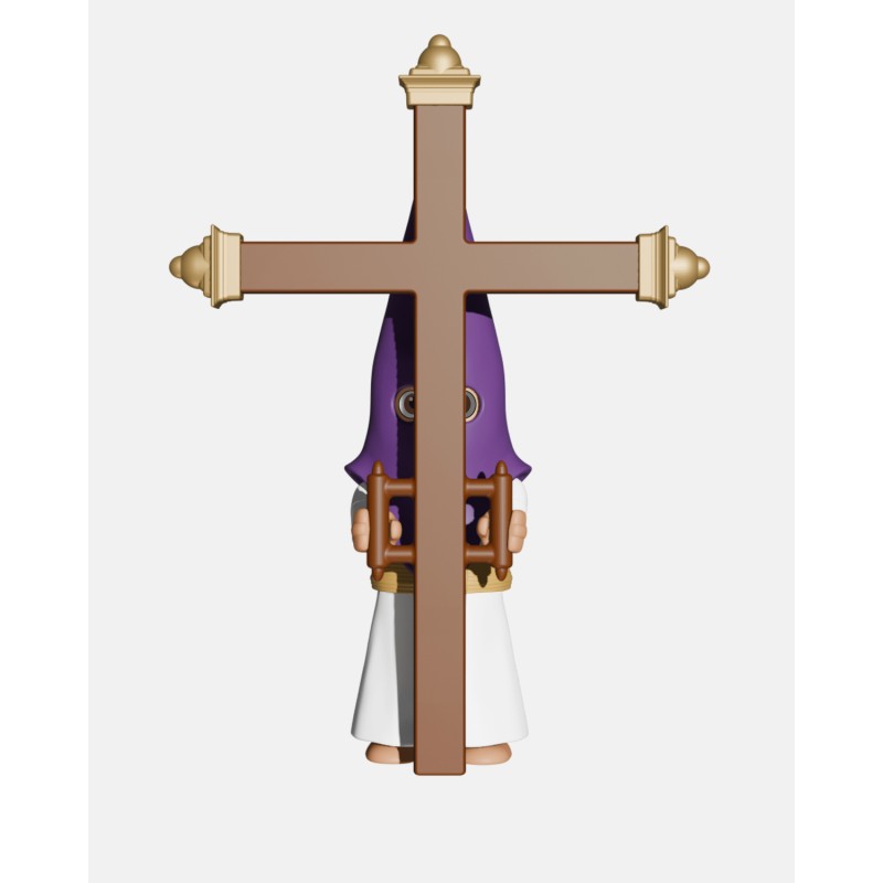 Juguetes Semana Santa Artabán: nazareno morado de cola con cruz de guía