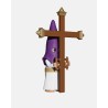 Juguetes Semana Santa Artabán: nazareno morado de cola con cruz de guía