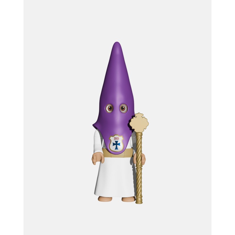 Juguetes Semana Santa Artabán: nazareno morado de capa con vara dorada