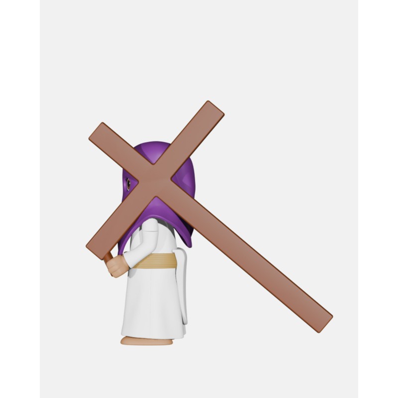 Juguetes Semana Santa Artabán: nazareno morado de cola con cruz