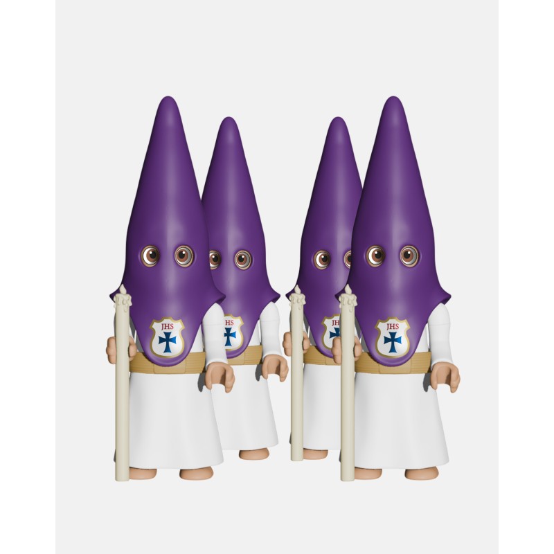 Juguetes Semana Santa Artabán: pack nazareno morado de cola con cirio