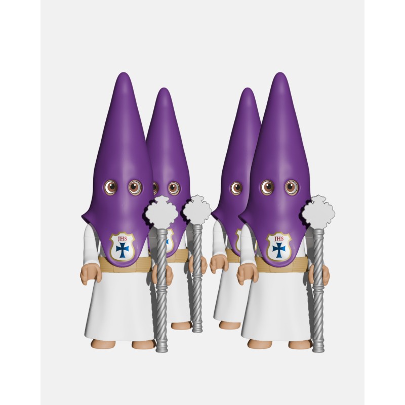 Juguetes Semana Santa Artabán: pack nazareno morado de cola con vara larga