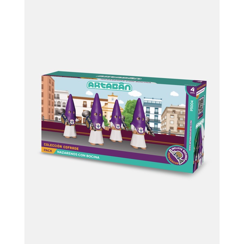 Juguetes Semana Santa Artabán: pack nazareno morado de cola con bocina