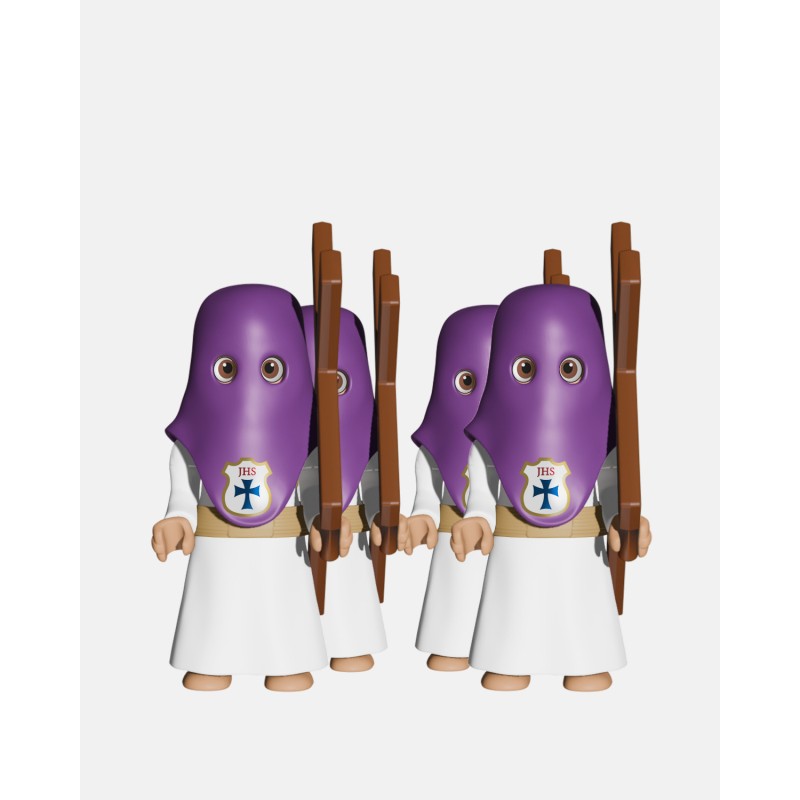 Juguetes Semana Santa Artabán: pack penitente morado de cola con cruz
