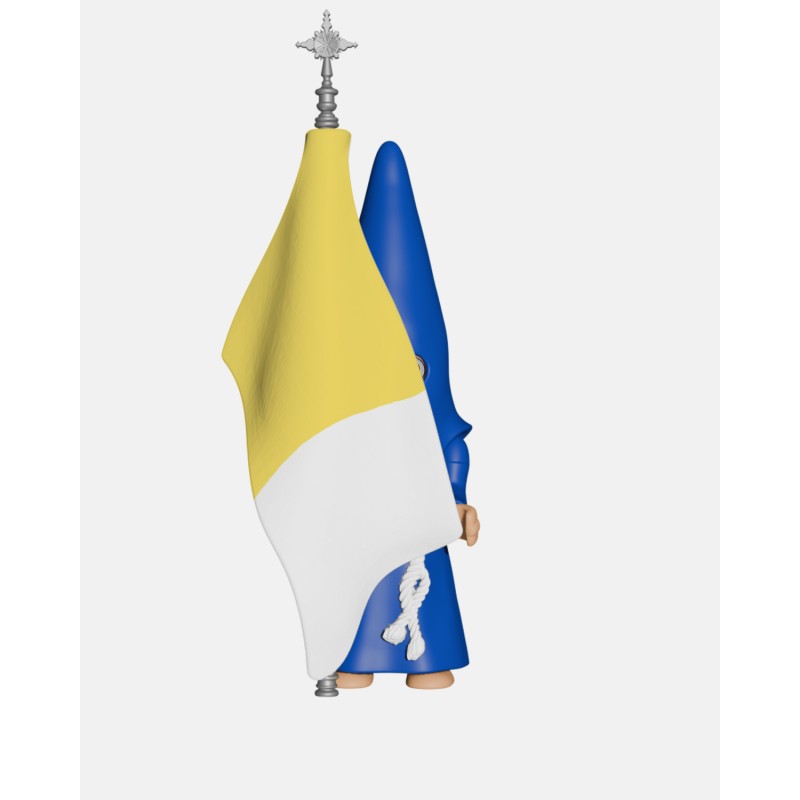 Juguetes Semana Santa Artabán: nazareno azul de cola con bandera pontificia