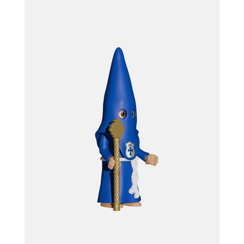 Juguetes Semana Santa Artabán: nazareno azul de cola con vara larga dorada