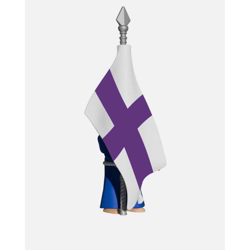 Juguetes Semana Santa Artabán: nazareno azul de cola con bandera hermandad