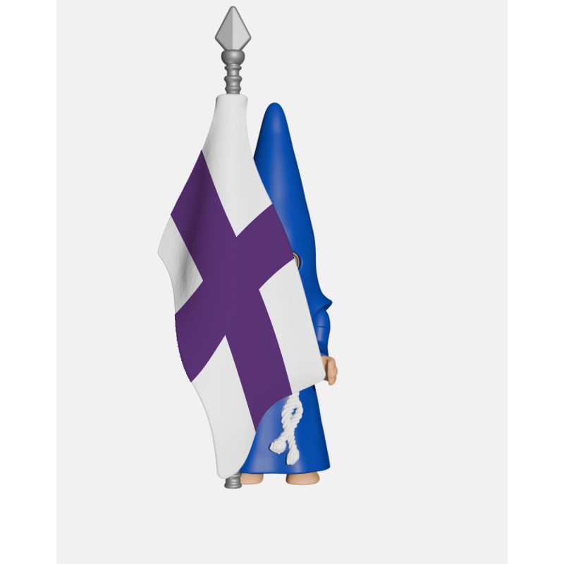 Juguetes Semana Santa Artabán: nazareno azul de cola con bandera hermandad
