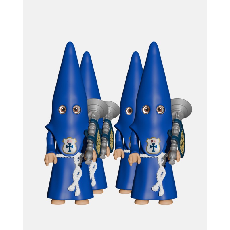 PACK 4 Nazarenos cola azul + Bocina