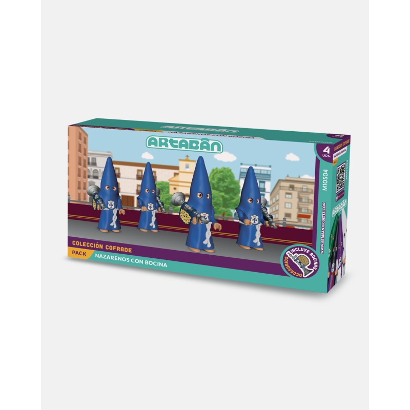PACK 4 Nazarenos cola azul + Bocina