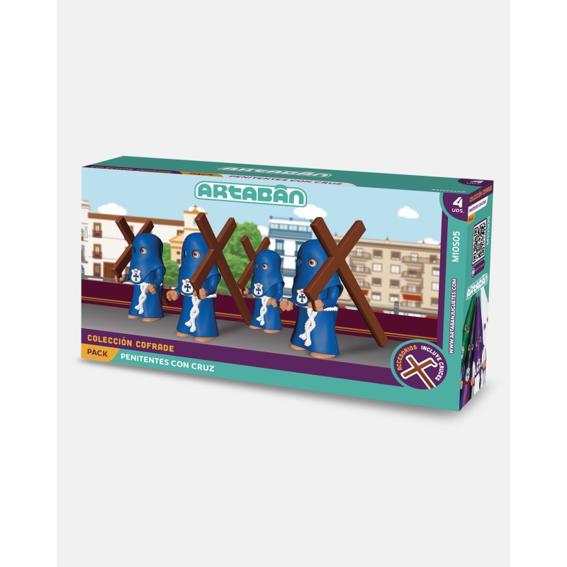 PACK 4 Penitentes cola azul + Cruz