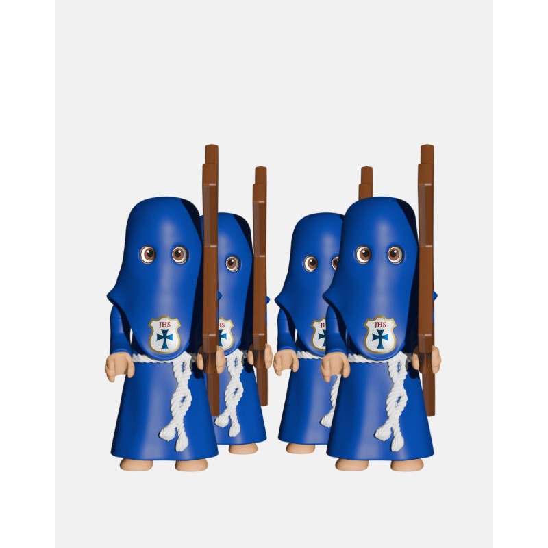 PACK 4 Penitentes cola azul + Cruz
