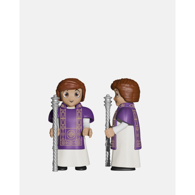 Juguetes Semana Santa Artabán: acólitos morados con pértiga y ciriales