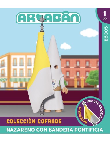 Nazareno con Bandera Pontificia Hdad de cola blanco