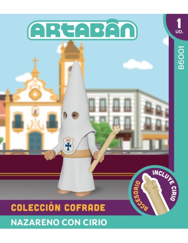 Nazareno con cirio Hdad de cola blanco