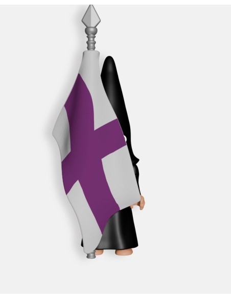 Juguetes Semana Santa Artabán: nazareno negro de cola con bandera de hermandad