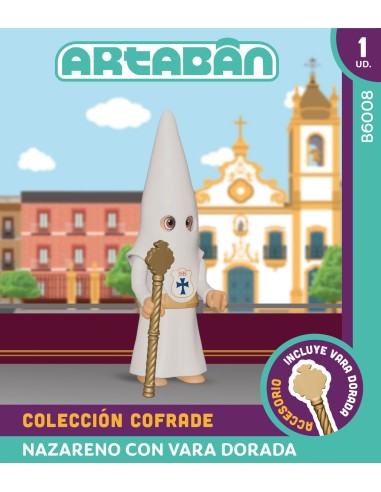 Nazareno con Vara Larga Dorada Hdad de cola blanco