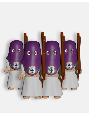Pack 4 Penitentes Cola Morado Cruz de Penitencia P5005 · Semana Santa · Artabán Juguetes