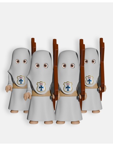 Pack 4 Penitentes Cola Blanco Cruz P6005 · Semana Santa · Artabán Juguetes