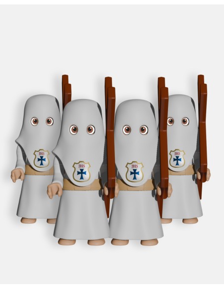 Pack 4 Penitentes Cola Blanco Cruz P6005 · Semana Santa · Artabán Juguetes